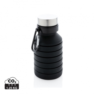 Logo trade promotional product photo of: Leakproof collapsible silicone bottle with lid