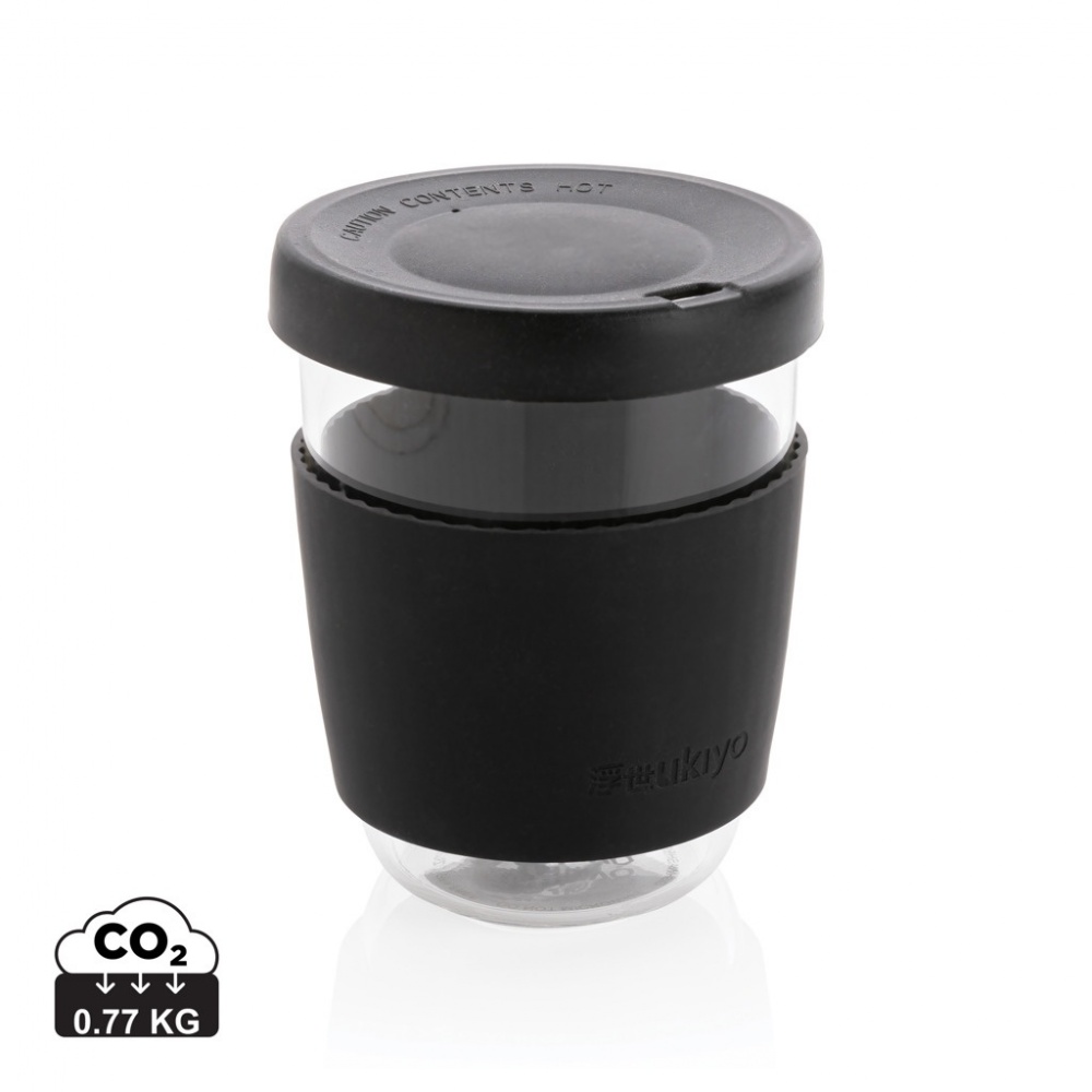 Logo trade promotional products image of: Ukiyo borosilicate glass with silicone lid and sleeve