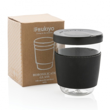 Logo trade business gift photo of: Ukiyo borosilicate glass with silicone lid and sleeve