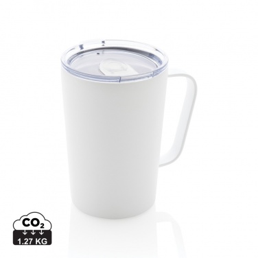 Logo trade promotional giveaways image of: RCS Recycled stainless steel modern vacuum mug with lid