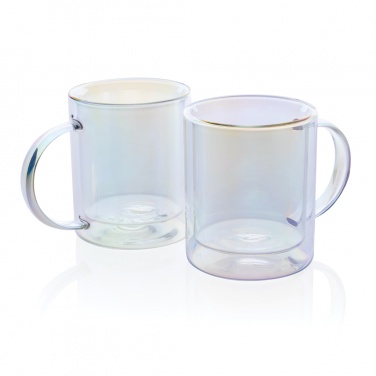 Logo trade corporate gift photo of: Deluxe double wall electroplated glass mug