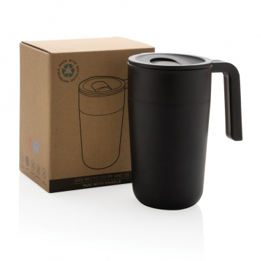 Logo trade promotional gift photo of: GRS Recycled PP and SS mug with handle