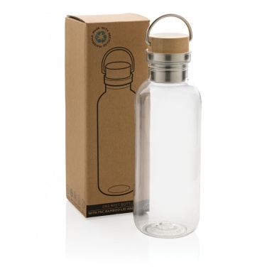 Logo trade advertising products image of: RCS RPET bottle with bamboo lid and handle