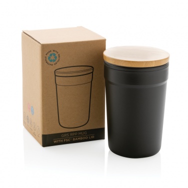 Logotrade advertising products photo of: GRS certified recycled PP mug with bamboo lid