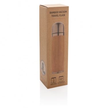 Logo trade promotional items image of: Bamboo vacuum travel flask