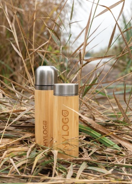 Logo trade promotional giveaway photo of: Bamboo vacuum travel flask