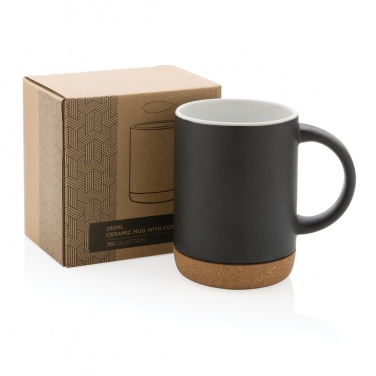 Logo trade promotional giveaway photo of: Ceramic mug with cork base 280ml