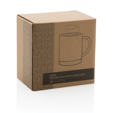 Logo trade promotional giveaways picture of: Ceramic mug with cork base 280ml