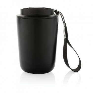 Logo trade promotional items image of: Cuppa RCS re-steel vacuum tumbler with lanyard