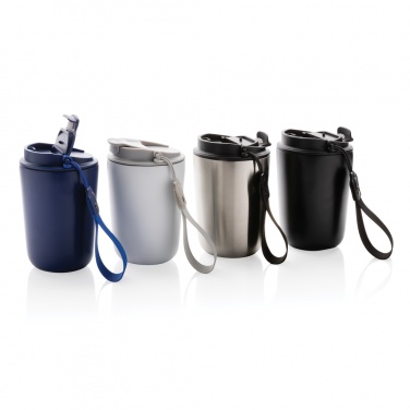 Logo trade promotional gift photo of: Cuppa RCS re-steel vacuum tumbler with lanyard