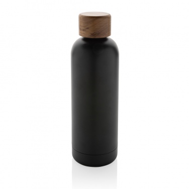 Logo trade promotional gift photo of: Wood RCS certified recycled stainless steel vacuum bottle