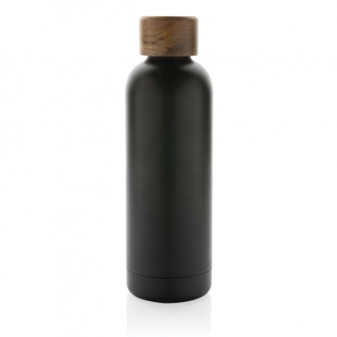 Logotrade promotional product image of: Wood RCS certified recycled stainless steel vacuum bottle