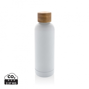 Logotrade promotional giveaway picture of: Wood RCS certified recycled stainless steel vacuum bottle