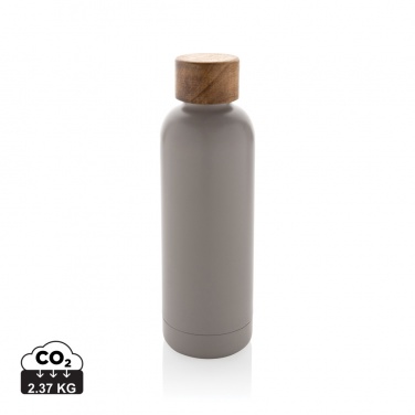 Logotrade promotional products photo of: Wood RCS certified recycled stainless steel vacuum bottle