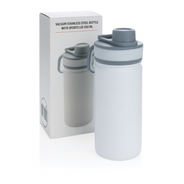 Logotrade promotional item image of: Vacuum stainless steel bottle with sports lid 550ml