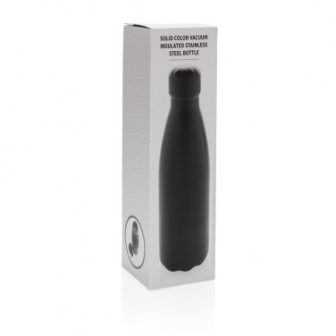 Logo trade advertising products image of: Solid colour vacuum stainless steel bottle 500 ml