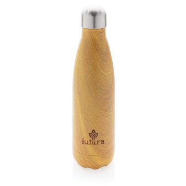 Logotrade business gifts photo of: Vacuum insulated stainless steel bottle with wood print