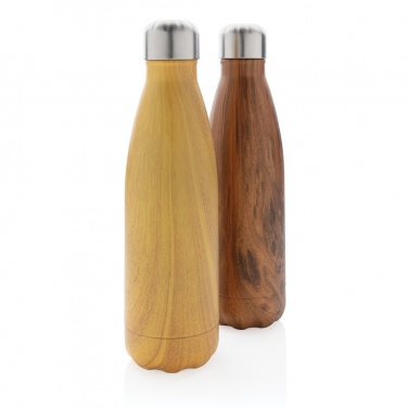 Logo trade corporate gifts picture of: Vacuum insulated stainless steel bottle with wood print