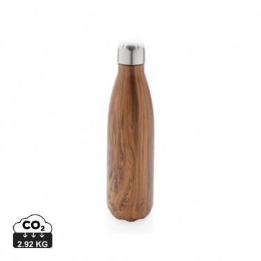 Logotrade advertising products photo of: Vacuum insulated stainless steel bottle with wood print