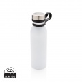 Copper vacuum insulated bottle with carry loop, white