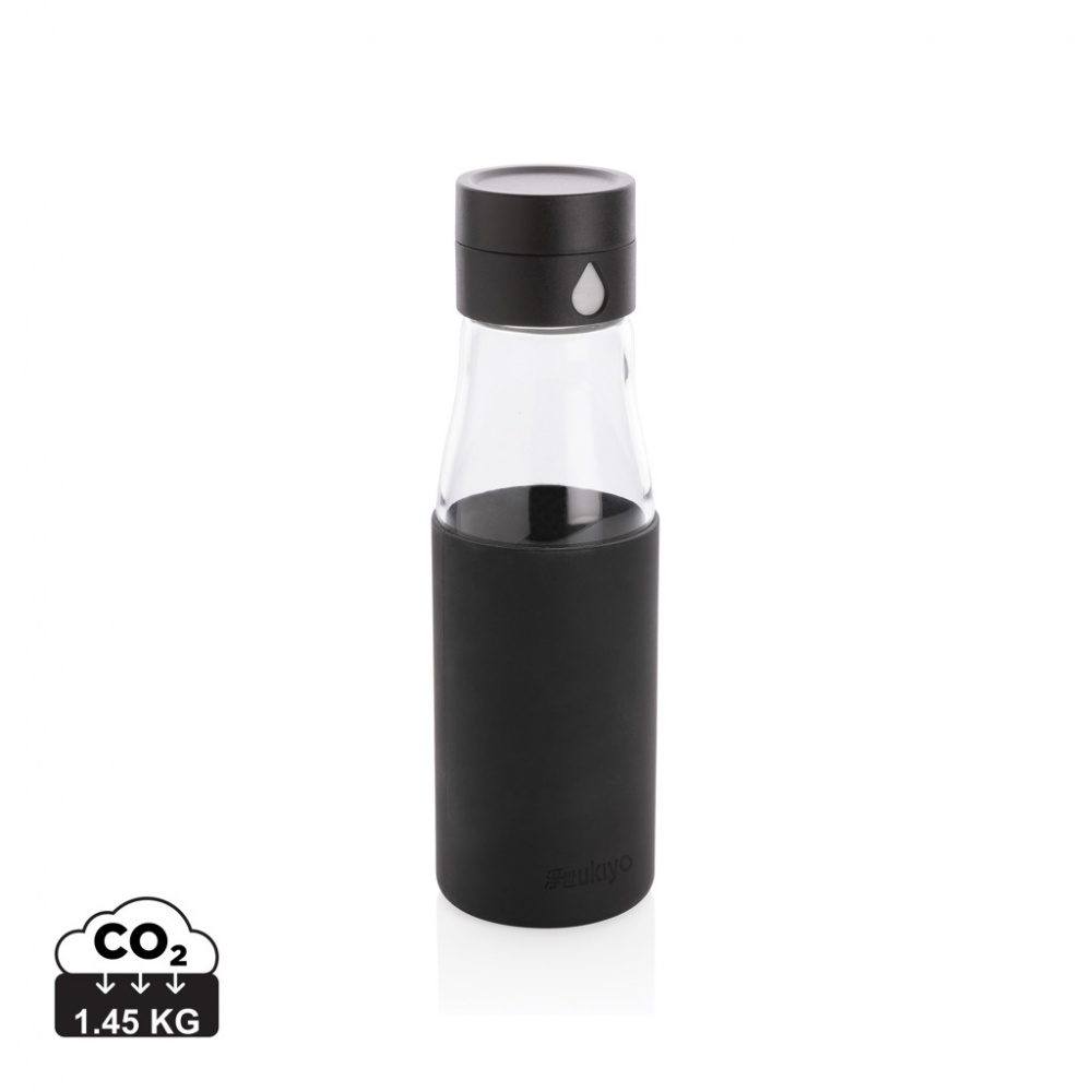 Logotrade promotional product picture of: Ukiyo glass hydration tracking bottle with sleeve