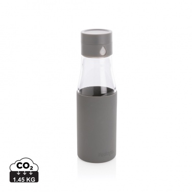 Logo trade advertising products picture of: Ukiyo glass hydration tracking bottle with sleeve