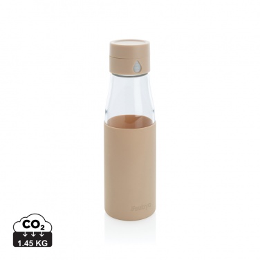 Logo trade promotional items image of: Ukiyo glass hydration tracking bottle with sleeve