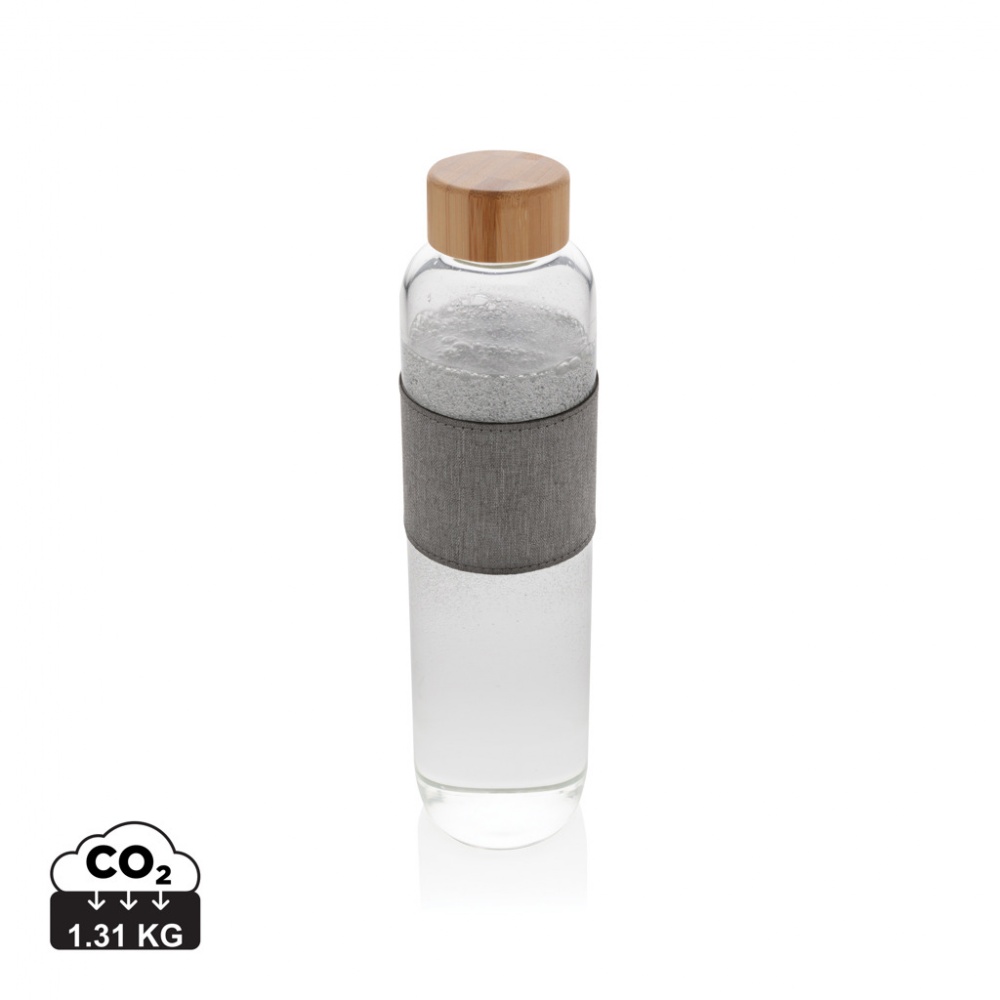 Logo trade promotional gift photo of: Impact borosilicate glass bottle with bamboo lid