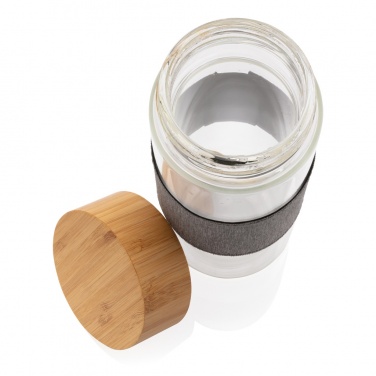 Logotrade promotional item image of: Impact borosilicate glass bottle with bamboo lid