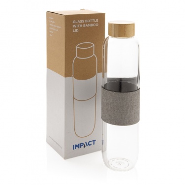 Logo trade business gift photo of: Impact borosilicate glass bottle with bamboo lid