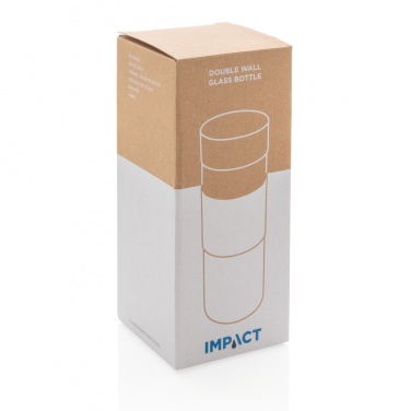 Logo trade promotional products image of: Impact double wall borosilicate glass bottle