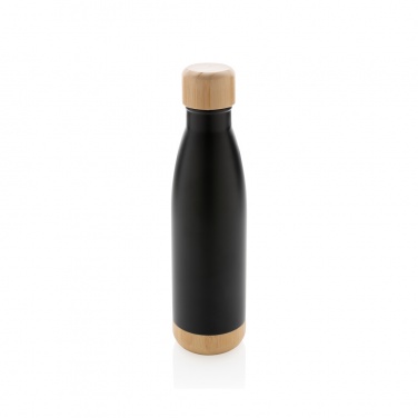 Logo trade promotional merchandise photo of: Vacuum stainless steel bottle with bamboo lid and bottom