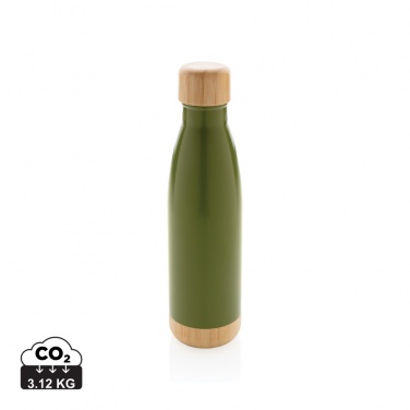 Logotrade advertising products photo of: Vacuum stainless steel bottle with bamboo lid and bottom