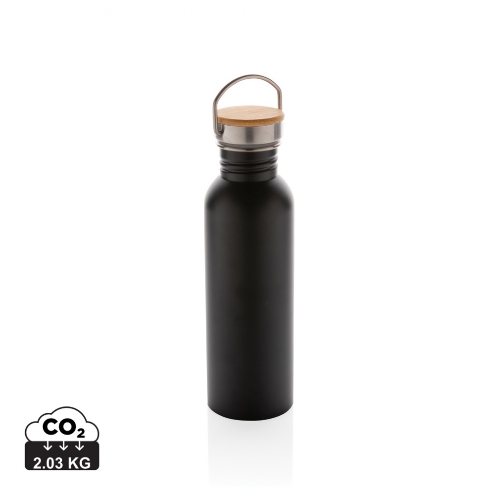 Logotrade corporate gift picture of: Modern stainless steel bottle with bamboo lid