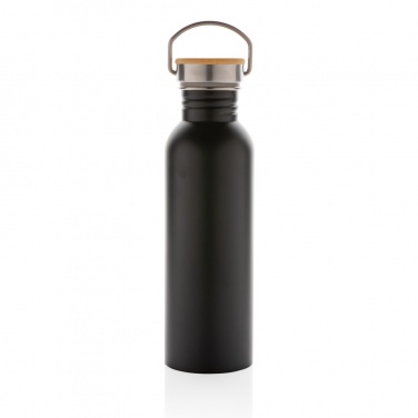 Logo trade business gift photo of: Modern stainless steel bottle with bamboo lid