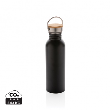 Logotrade promotional giveaway image of: Modern stainless steel bottle with bamboo lid