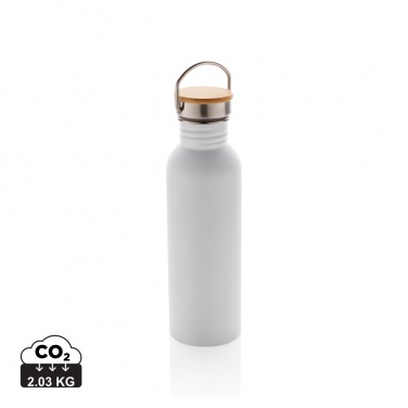 Logo trade promotional merchandise image of: Modern stainless steel bottle with bamboo lid