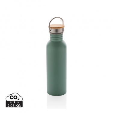 Logo trade advertising products picture of: Modern stainless steel bottle with bamboo lid