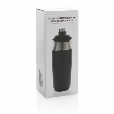 Logotrade advertising product picture of: Vacuum stainless steel dual function lid bottle 1L