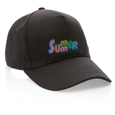 Logotrade business gift image of: Impact 5panel 280gr Recycled cotton cap with AWARE™ tracer