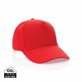 Impact 5panel 280gr Recycled cotton cap with AWARE™ tracer, red