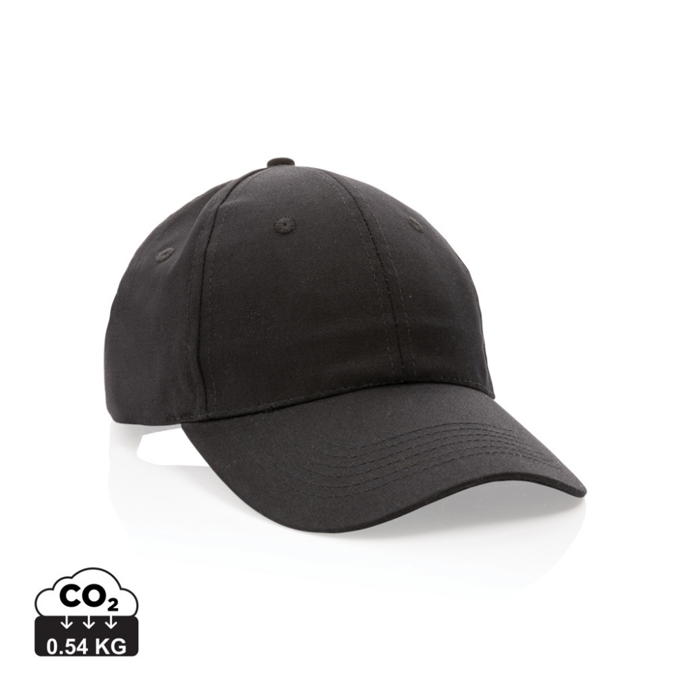 Logo trade promotional gifts picture of: Impact 6 panel 190gr Recycled cotton cap with AWARE™ tracer