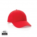 Impact 6 panel 190gr Recycled cotton cap with AWARE™ tracer, red