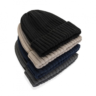 Logo trade promotional giveaways picture of: Kennedi AWARE™ Polylana® beanie with large rib