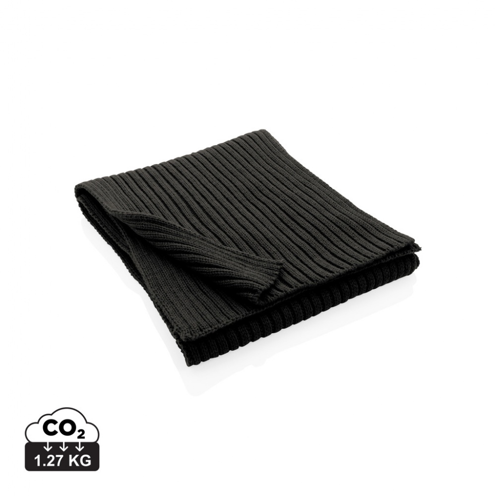 Logo trade business gift photo of: Impact AWARE™ Polylana® knitted scarf 180 x 25cm