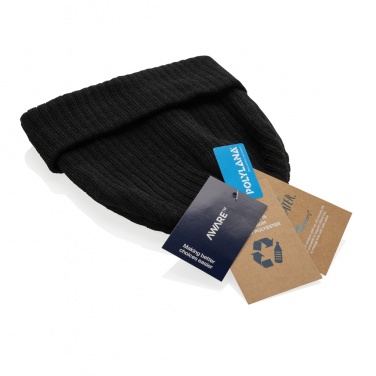 Logo trade business gifts image of: Pryor AWARE™ Polylana® beanie with cuff