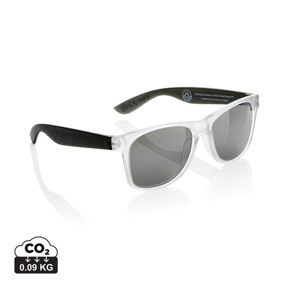 Logo trade promotional merchandise image of: Gleam RCS recycled PC mirror lens sunglasses