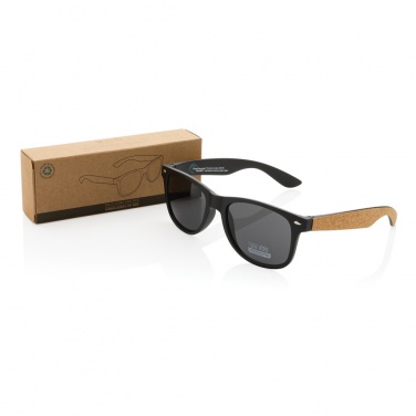 Logo trade promotional giveaway photo of: GRS recycled PC plastic sunglasses with cork