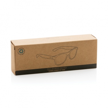 Logo trade promotional merchandise picture of: Bamboo and RCS recycled plastic sunglasses