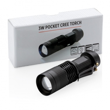 Logo trade promotional giveaways image of: 3W pocket CREE torch